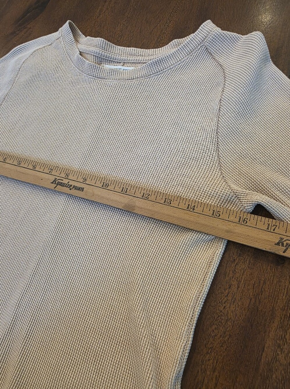 We The Free People Easy Does It Tee Thermal Long Sleeve Top Cuban Sand Sz Small - Picture 7 of 10